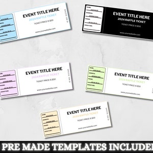 Editable Raffle Ticket, Event Raffle Ticket, Customizable Raffle Ticket