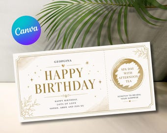 Birthday Scratch Card | Personalised Reveal Gift | Personalised Birthday Scratch Card | Luxury Scratch To Reveal Ticket | Happy Birthday