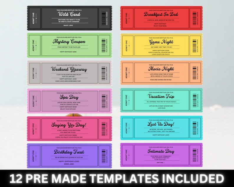 Editable Birthday Voucher Template Bundle Surprise Birthday Etsy