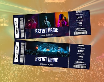 Editable Concert Ticket Template, DIY Event Ticket, Custom Concert Ticket Gift, Surprise Printable Concert Tickets Gift Idea, Canva Template