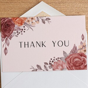 Blank Printable Floral Thank You Card - Etsy