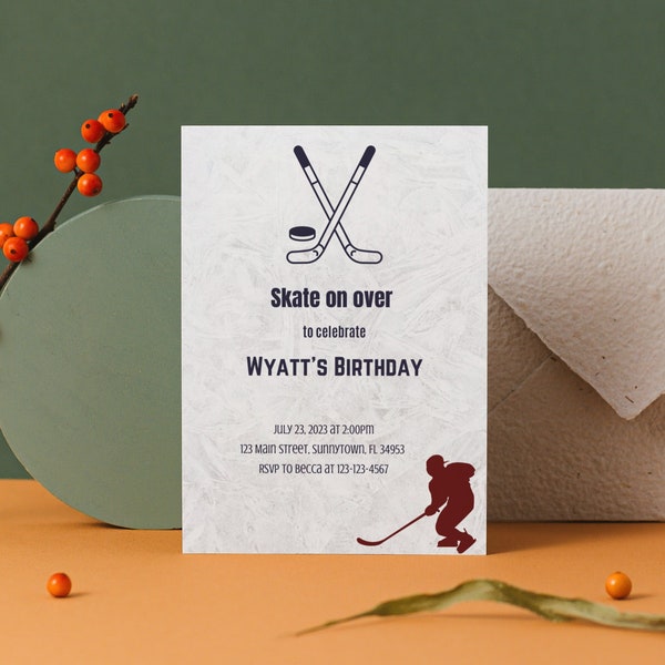 Hockey Invitations Etsy