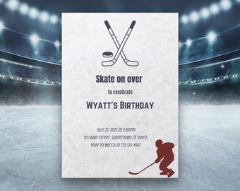 Editable Hockey Birthday Invitation Template (Digital Download)