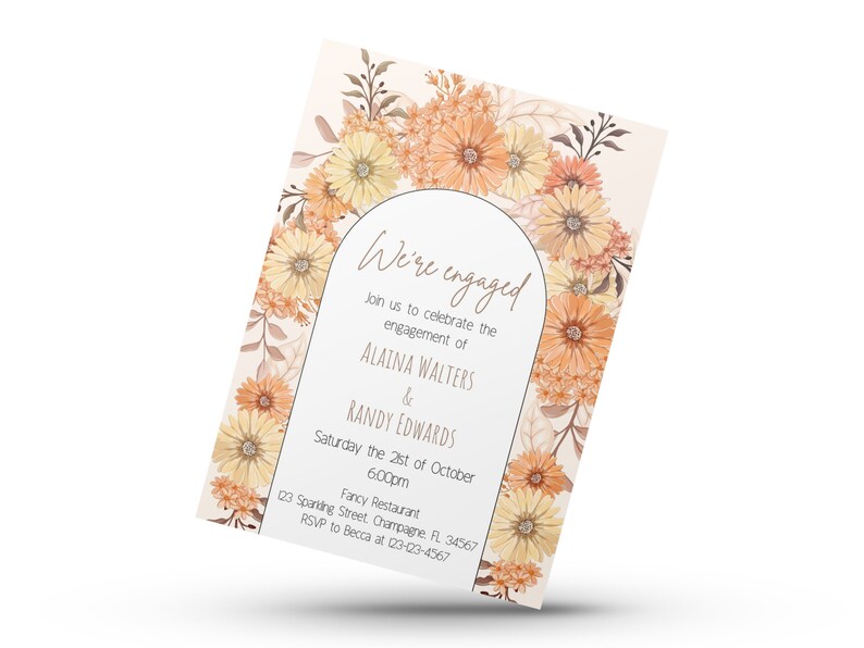 Editable Fall Engagement Party Invitation Template Etsy