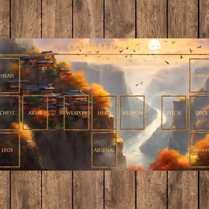 Instant download Flesh and Blood TCG speelmat ontwerp - Misty Village (met en zonder zones)