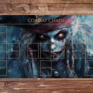 Design de tapete de jogo Flesh and Blood TCG para download instantâneo - Pirata morta-viva, alto mar (com e sem zonas)