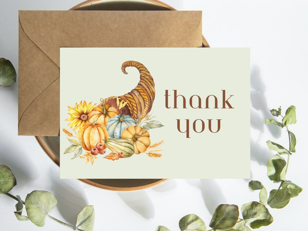 Printable Blank Fall Harvest Thank You Card - Etsy