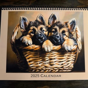 2025 Dog Wall Calendar, includes US Holidays and Observances