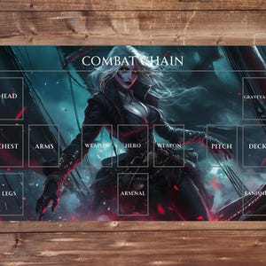 Download instantâneo do design do tapete de jogo Flesh and Blood TCG - Princesa Pirata, Alto Mar (com e sem zonas)
