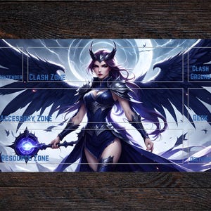 Download instantâneo do design do tapete de jogo Alpha Clash TCG - Harbinger of Death (com e sem zonas)