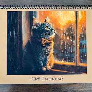 2025 Wall Calendar Cats with Bowties, includes US Holidays and Observances