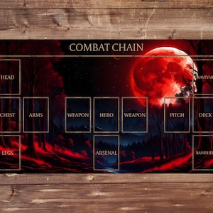 Instant download Flesh and Blood TCG-speelmatontwerp - Blood Moon (met en zonder zones)
