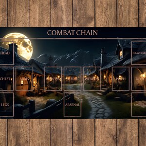 Instant Download Flesh and Blood TCG speelmat ontwerp - Moonlight Village (met en zonder zones)