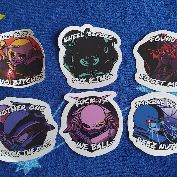 Undertale Multiverse-Dark Sanses Squad Meme stickers - Die Cut Sticker, Matte pp Sticker 7.4cm