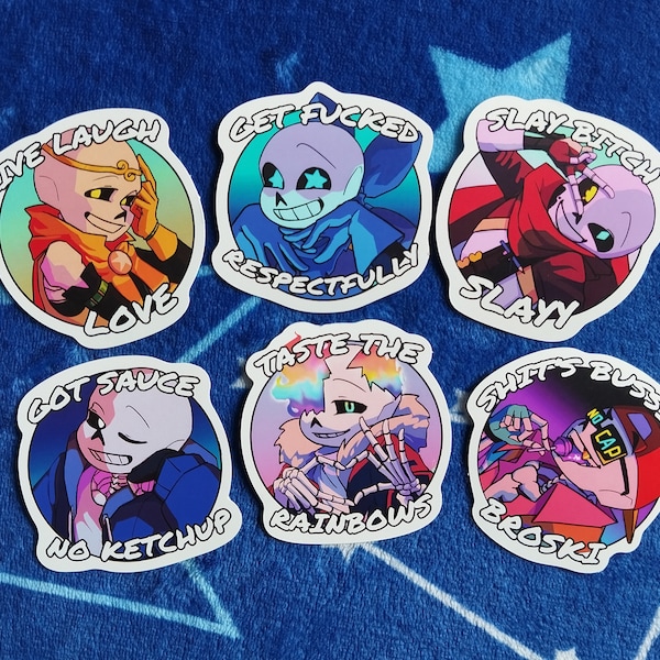 Undertale Multiverse-Star Sanses Squad Meme stickers - Die Cut Sticker, Matte pp Sticker 7.4cm