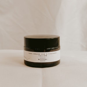 Restore Tallow - Sebo de res terminado y alimentado con pasto, 1 oz