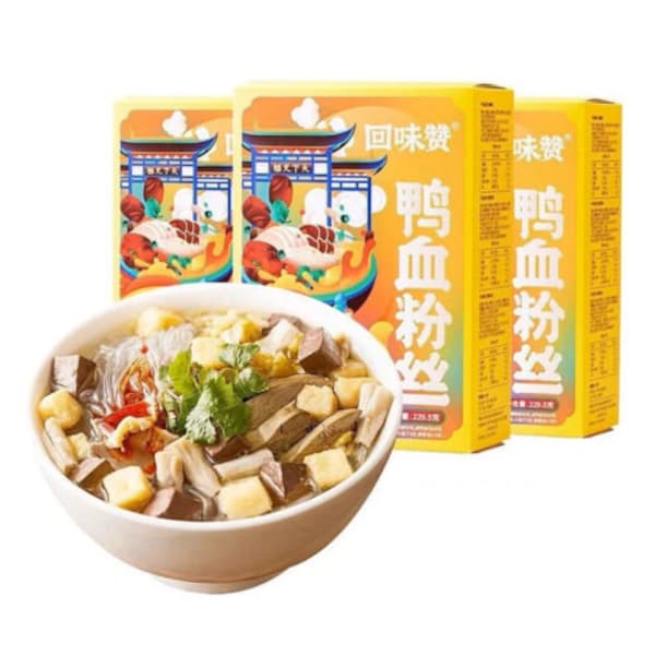 最新日期 回味赞鸭血粉丝汤230g*3或6盒原味 Savory Chinese Duck Blood Noodle Soup 3 or 6 pack FREE US SHIPPING
