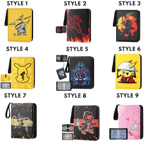 Card Binder for Pokemon Cards Holder 4-Pocket, Trading Card Games  Collection Binder Case Book Fits 400 Cards With 50 Removable Sleeves  Display Storage Carrying Case for TCG 