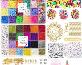 25000 Pcs Glass Plus Clay Beads for Jewelry, Bracelet DIY Handmade Kit