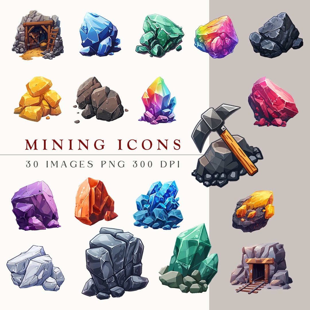 Mining Profession Game Icons 256x256 Size Png for Tabletop 2D RPG Art ...