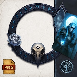 Fantasy RPG Token Border: Shadow-Kai Frame for DnD, Pathfinder (PNG Files)