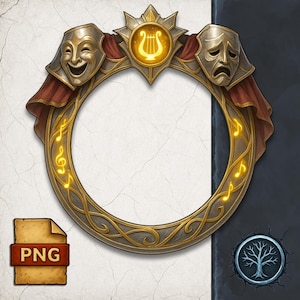 Bard-tokenlijst: narrenrand voor D&D-personageportretten (PNG)