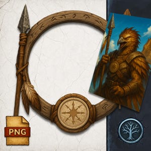 Fantasy RPG Token Border: Skyborn Frame for DnD, Pathfinder (PNG Files)