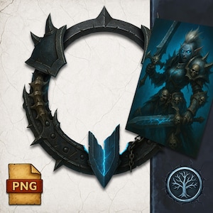 Death Knight Token Border – Fantasy RPG Frame for Character Portraits | Compatible with DnD 5E, Pathfinder, Roll20, Foundry VTT Tabletop