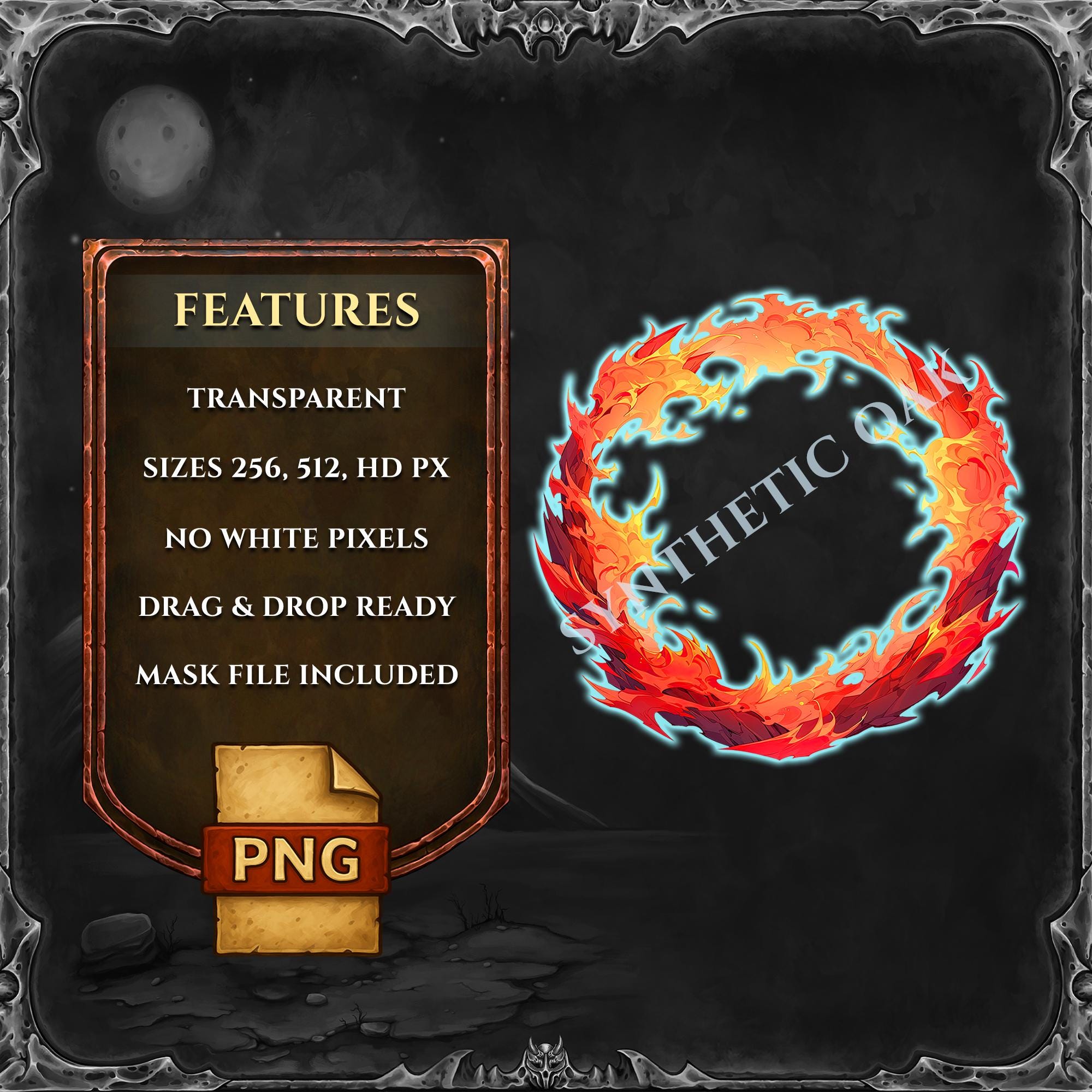 Mini Translucent Fire Token Blue Fire Token Border