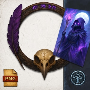 Ravenfolk Token Border: RPG Character Portrait Frame (PNG Files, Digital Download