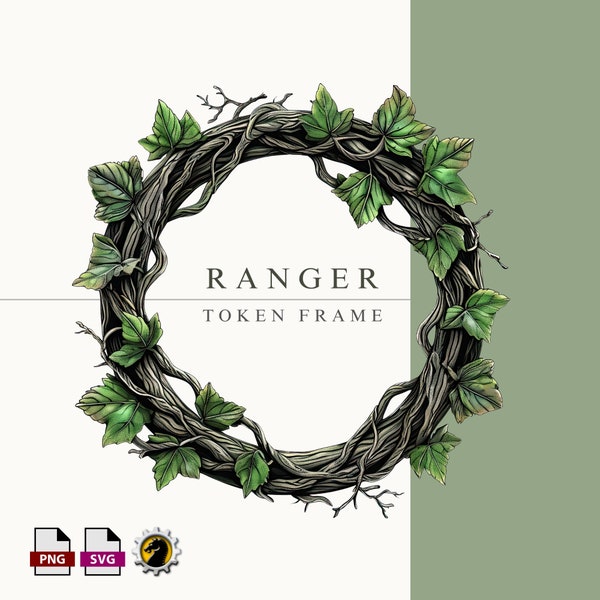 D&D Ranger Token Border for Dungeons and Dragons Tabletop RPG Roll20 VTT Foundry DnD Character Wild Nature Druid Border Token Frame