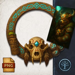 Bearfolk Token Border: RPG Character Portrait Frame (PNG Digital Download)