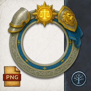 Paladin Token Border: Holy Cleric Frame - D&D Character Portrait (PNG)