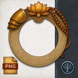 Monk Token Border: Serenity Frame for RPG Character Portraits (PNG)