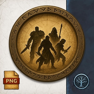 Bordure de jeton de fête – Cadre RPG fantastique | Marqueur de groupe sur une carte du monde | Compatible avec DnD 5E, Pathfinder, Roll20, Foundry VTT de table
