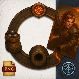 Fantasy RPG Token Border: Artillerist Frame for DnD, Pathfinder (PNG Files, Digital Download)