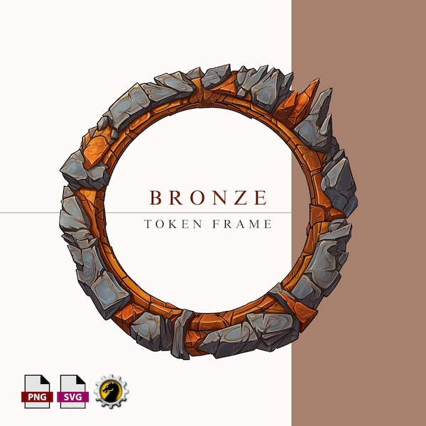 Bordure à jeton D&D pour donjons et dragons RPG de table Roll20 VTT fonderie DnD personnage bordure dragon en bronze cuivre cadre pour jeton