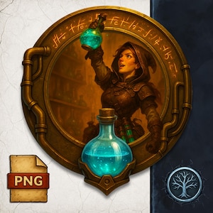 Alchemist Token Border: D&D Character Portrait Frame (PNG)
