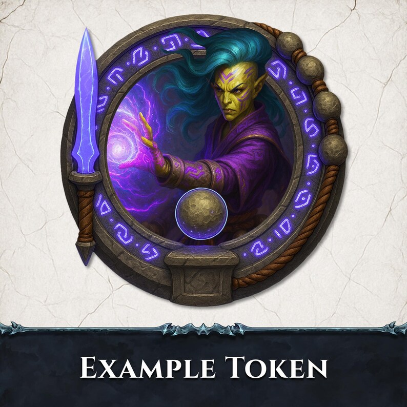 Purple Robe Token Psionic Monk Token Border: RPG Character Portrait Frame (PNG Files ...