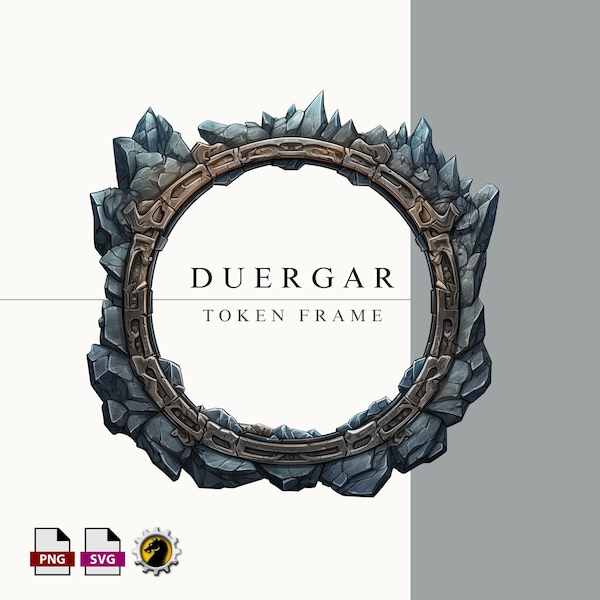 D&D Duergar Token Border for Dungeons and Dragons Tabletop RPG Roll20 VTT Foundry and DnD Character Border Frame Compatible with TokenTool