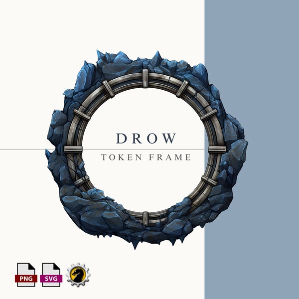 D&D Drow Token Border for Dungeons and Dragons Tabletop RPG Roll20 VTT Foundry and DnD Character Border Frame Compatible with TokenTool