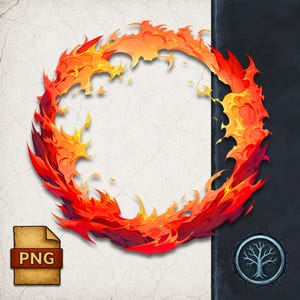 Fire Token Border - Fantasy-Rollenspiel-Rahmen für Charakterportraits | Kompatibel mit DnD 5E, Pathfinder, Roll20, gießerei VTT Tabletop