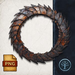 Dragonborn Token Border: Rust Dragon Frame for D&D (PNG)