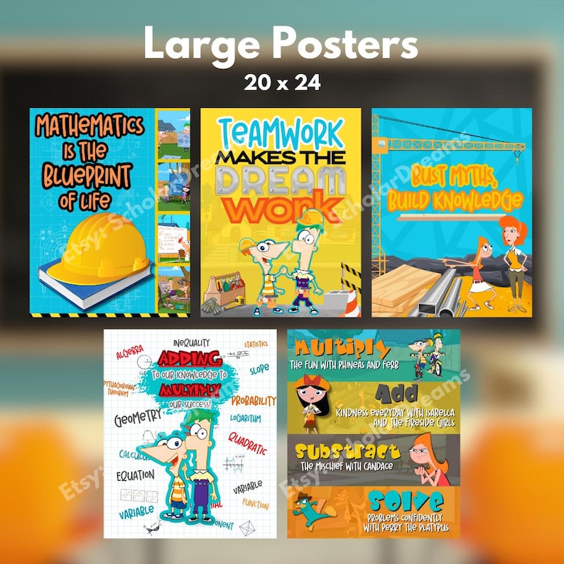 Phineas & Ferb (math) Class Bundle (DIGITAL and PRINTABLE) - Etsy
