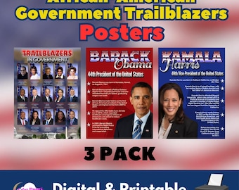 African-American Trailblazers in Government Class Posters (3 Pack) (DIGITAL & PRINTABLE)