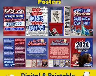 Civic Engagement & Elections Posters (9-Pack) (Digital and Printable)