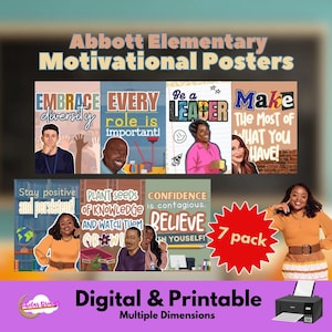 Boho Abbott Elementar inspirierte Motivationsposter für das Klassenzimmer (7er-Pack) (DIGITAL und DRUCKBAR)
