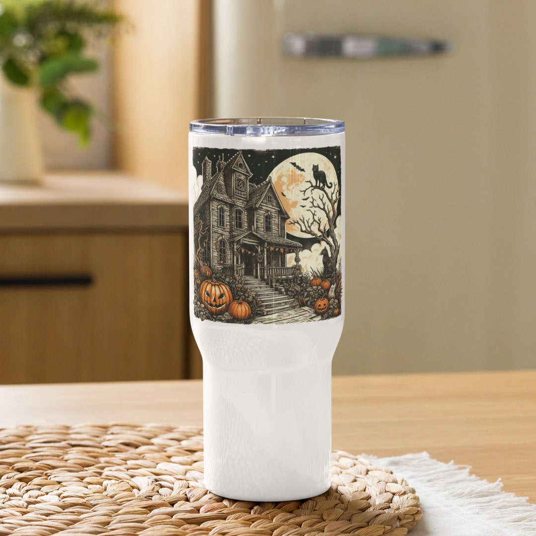 Halloween Travel Mug Travel Mug With Lid Travel Tea Mug Etsy