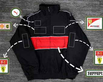 Veste Ferrari, veste F1 vintage, Formule 1, veste pilote de course, vieille école, rallye, veste de voiture veste de style rue Veste adulte neutre