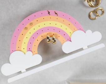 Rainbow Earring Display Stand |  Colorful Jewelry Holder for Studs and Small Hoops